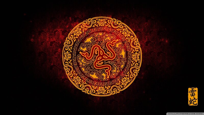 Dragon Emblem in Circle — Black, Dramatic, Digital Art, Flames