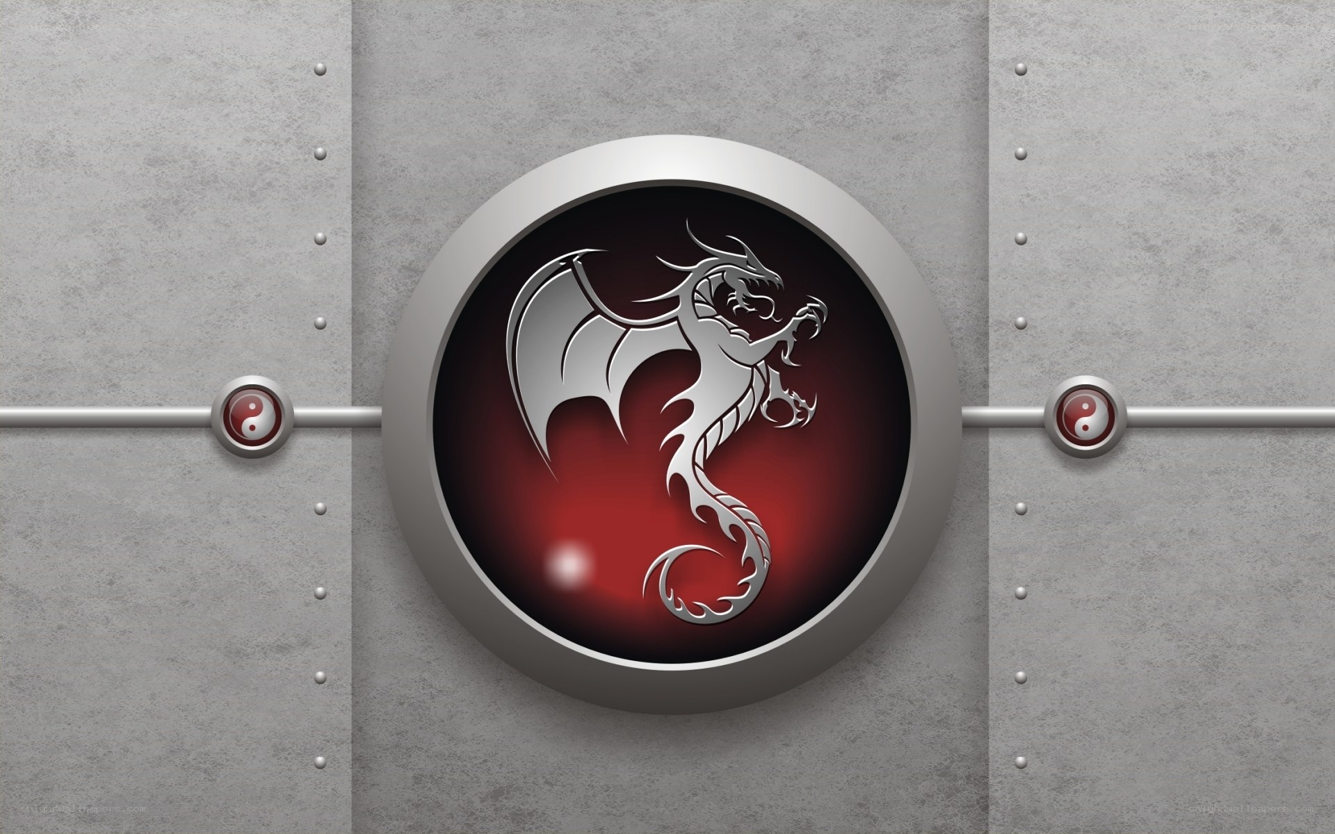 dragon emblem on metal wall