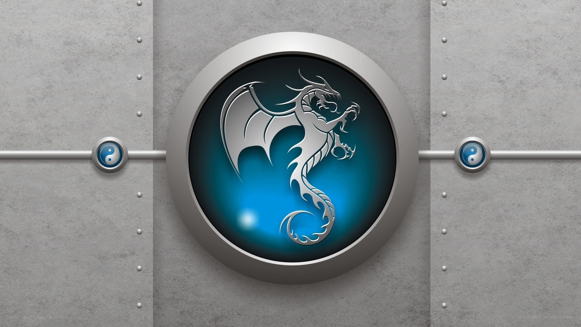 dragon emblem on metal wall