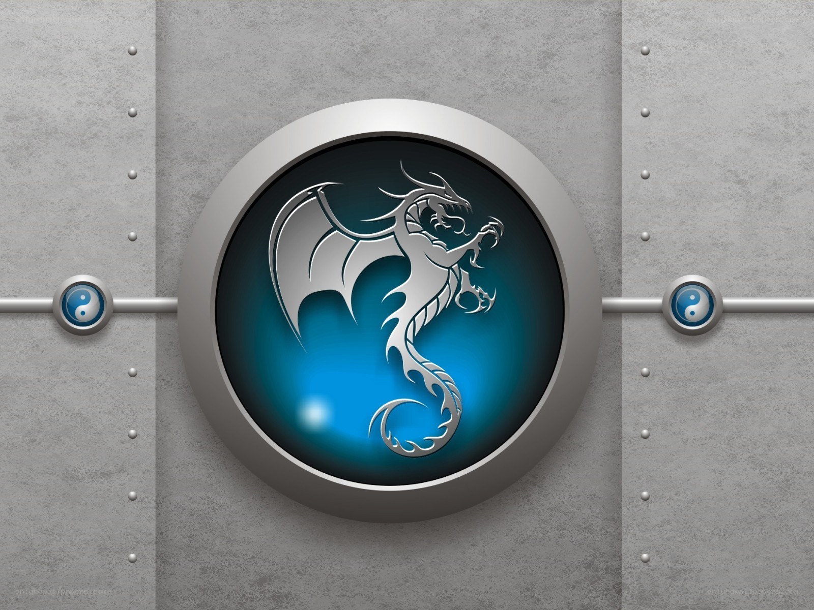 dragon emblem on metal wall