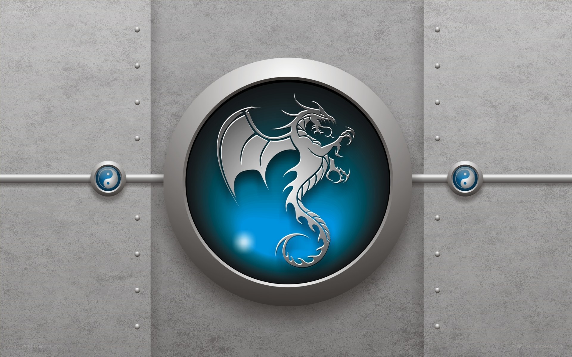 dragon emblem on metal wall