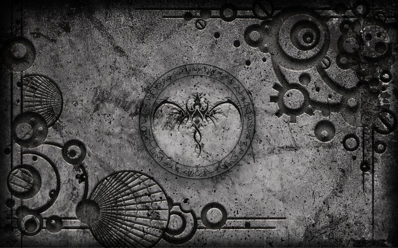 Dragon Emblem on Stone — Black