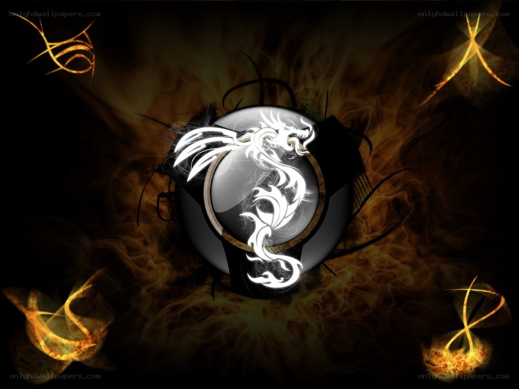 dragon emblem with fire and smoke