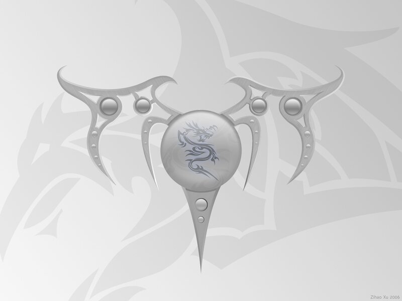 dragon emblem with tribal design