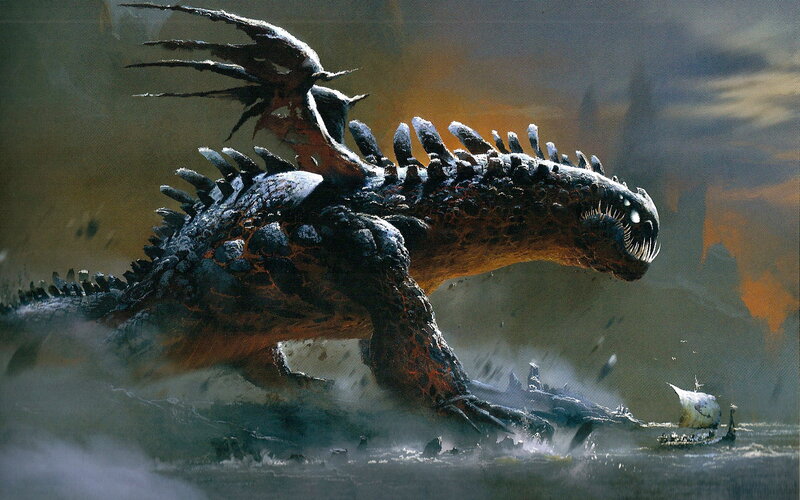 Dragon Emerging from Water — Black