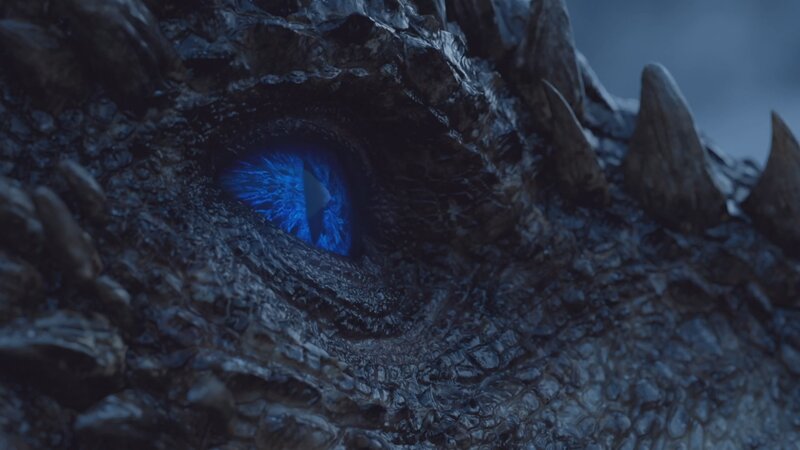 Dragon Eye Close-up — Blue, Dramatic, Night