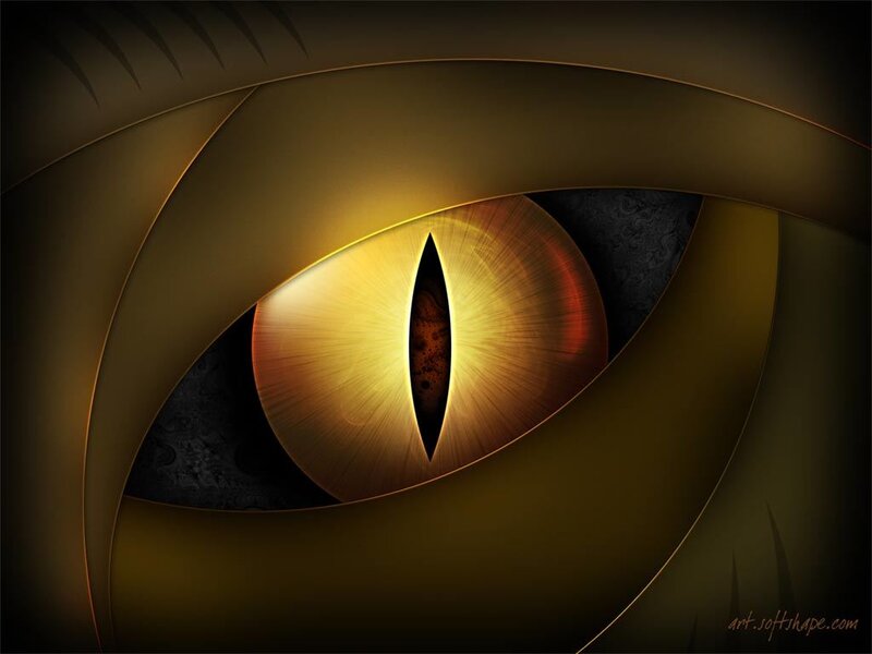 Dragon Eye Close-up — Gold, Dramatic