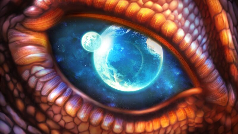 dragon eye with earth reflection