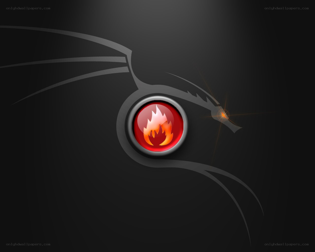 dragon eye with flame symbol