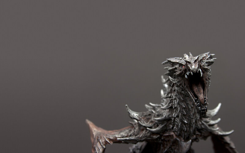 dragon figurine with open mouth