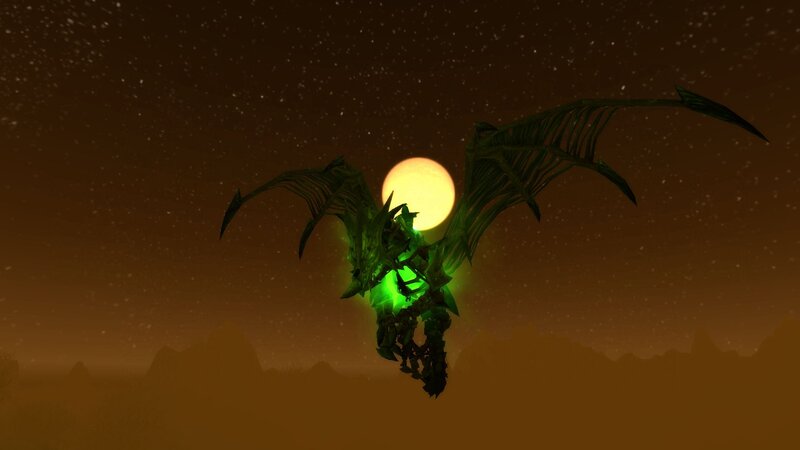 dragon flying at sunset