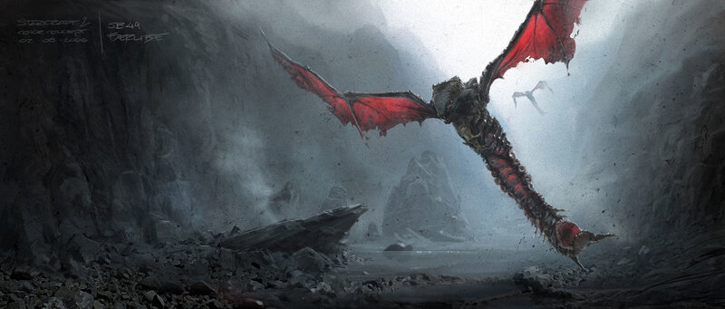 Dragon Flying in Cave
