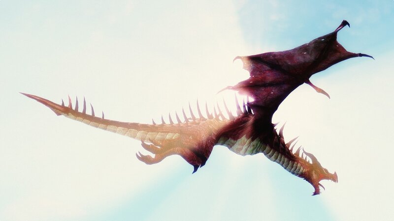 dragon flying in sky