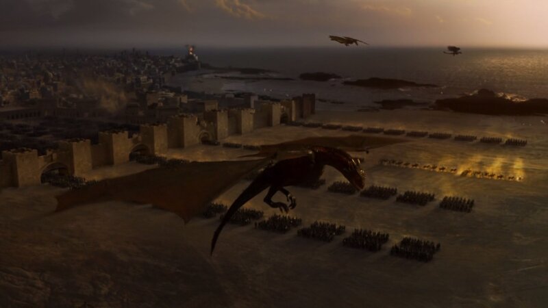 Dragon Flying over Army — Brown