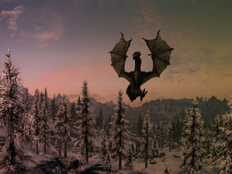 Dragon Flying over Forest