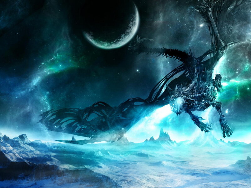 Dragon Flying over Ice