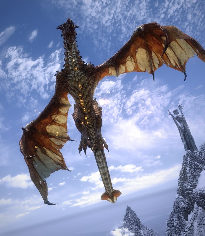 Dragon Flying over Mountain — Blue