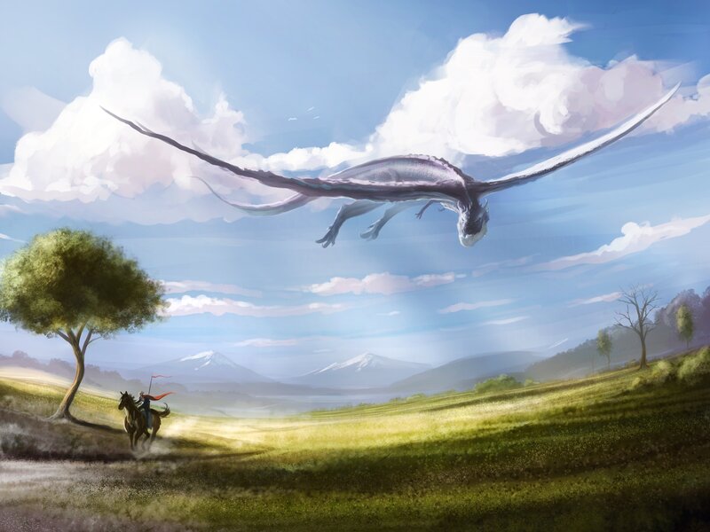 Dragon Flying over Rider