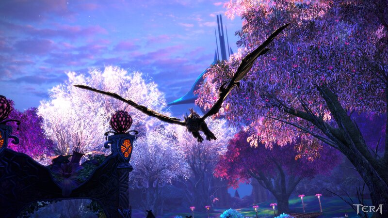 Dragon Flying over Trees