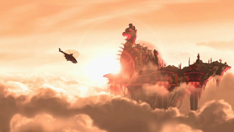 dragon fortress in clouds
