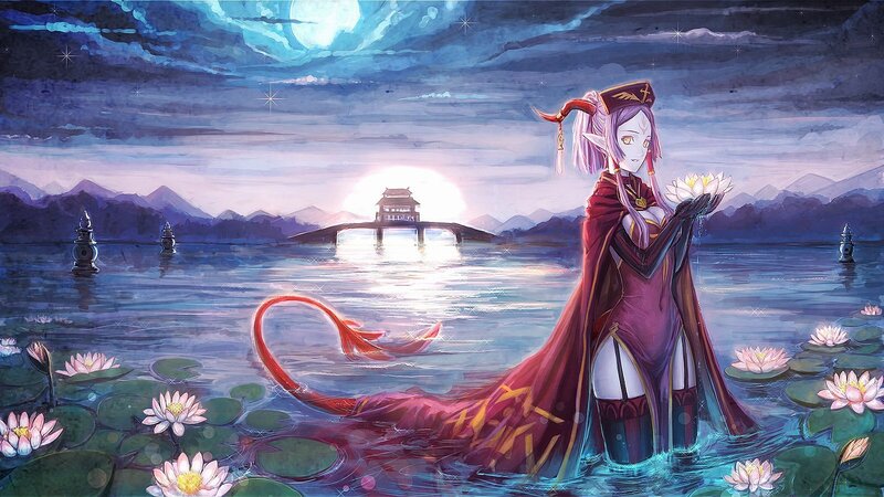 dragon girl in lotus pond