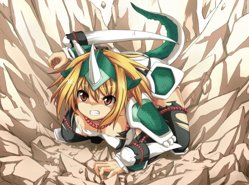 dragon girl in rocky cave