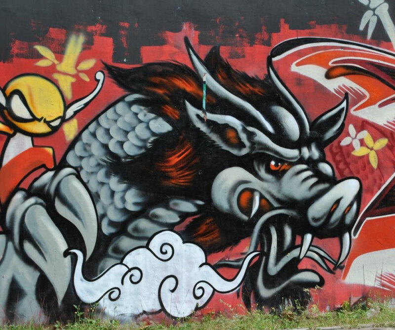 Dragon Graffiti Mural