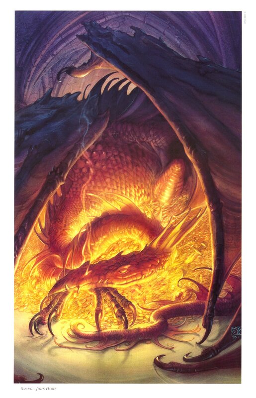 Dragon guarding treasure