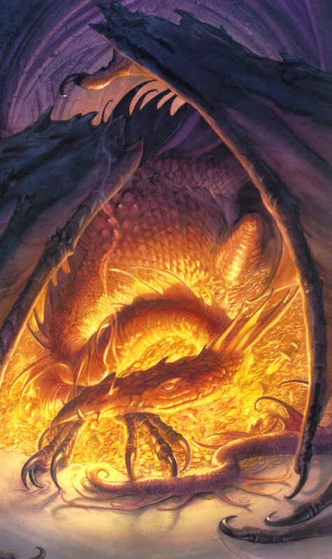 dragon guarding treasure