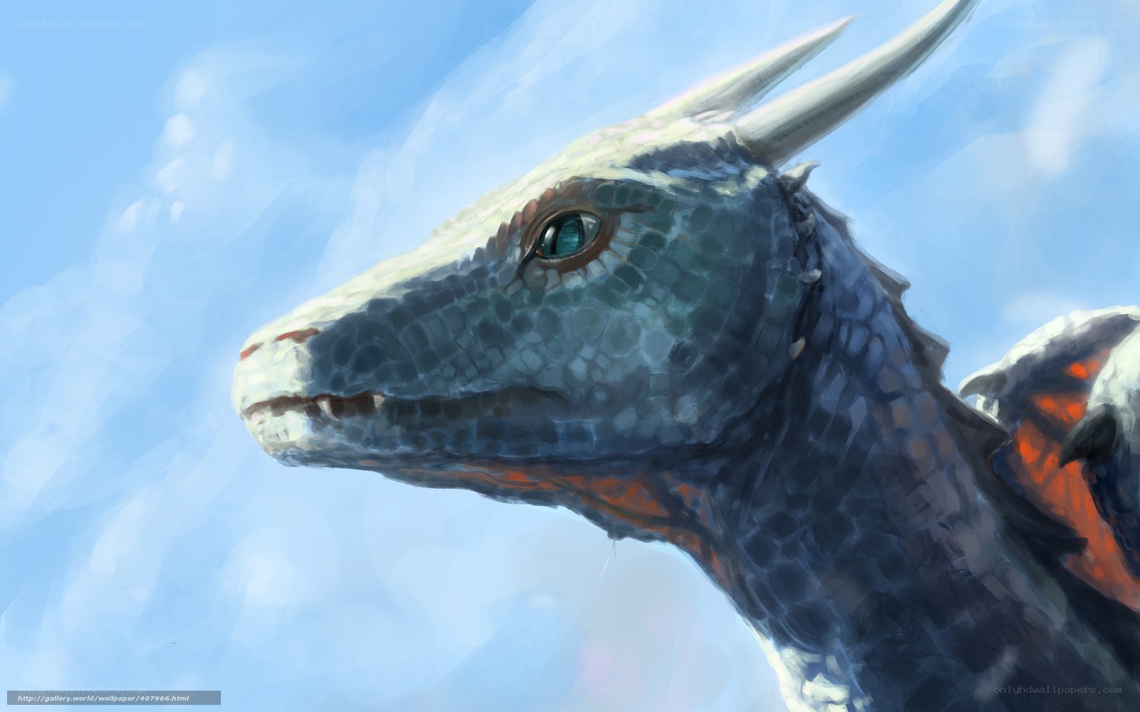 dragon head against blue sky