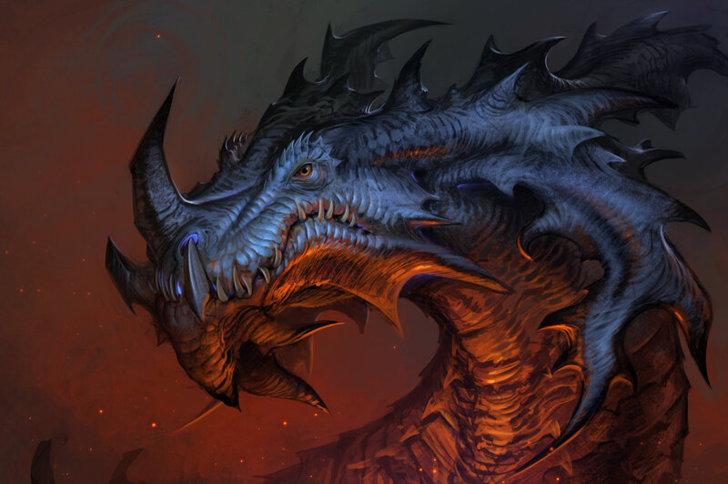 Dragon Head Close-up — Blue