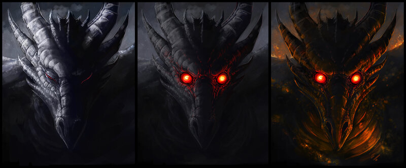 dragon head evolution triptych