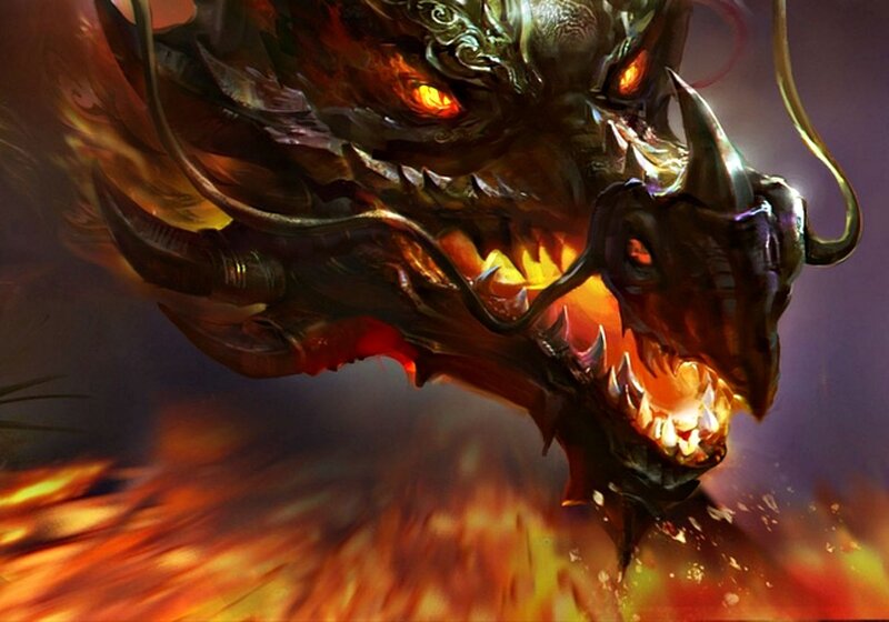 Dragon Head in Flames