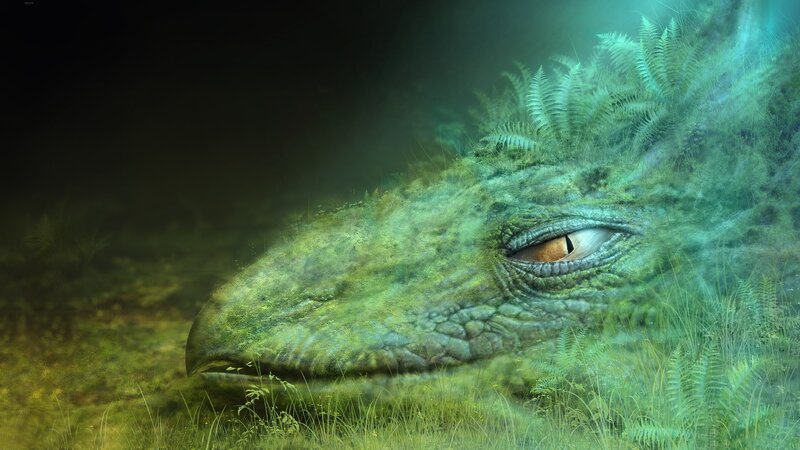 Dragon Head in Grass — Green