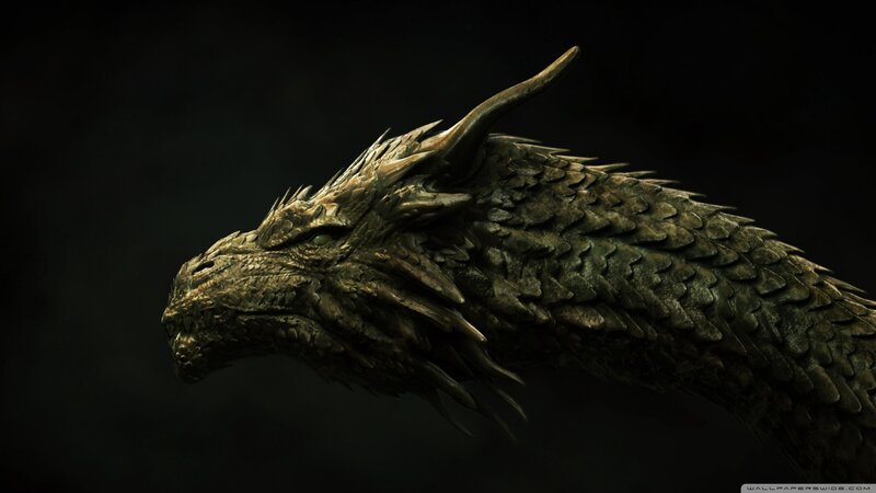 Dragon Head in Profile — Black, Dramatic