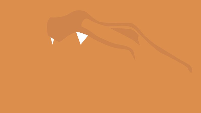 Dragon Head Silhouette — Orange, Minimalist
