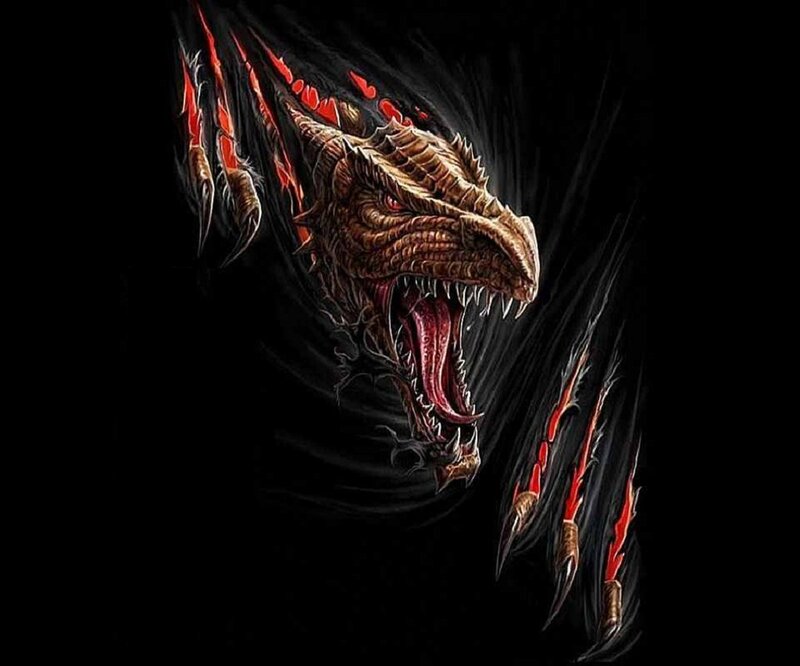 Dragon Head with Claws — Black