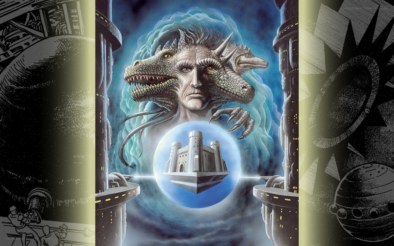 dragon-headed entity with castle
