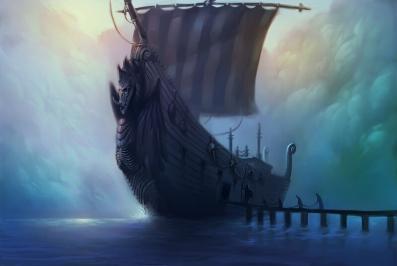 Dragon-headed Ship — Blue