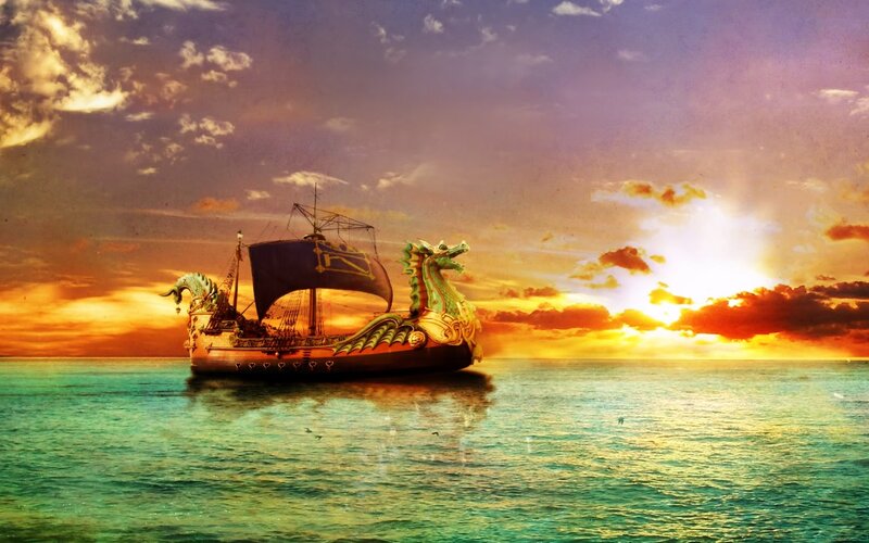 Dragon-headed Ship — Orange, Dramatic