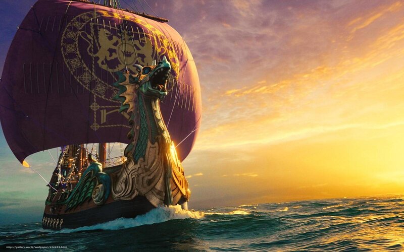 Dragon-headed Ship — Purple, Dramatic, Sunrise
