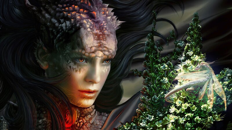 Dragon-headed Woman — Black