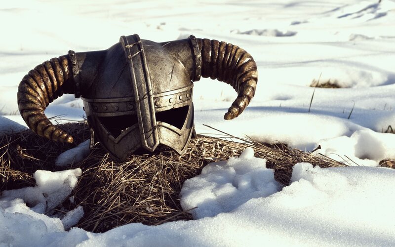 Dragon Helmet in Snow — White, Cold, Winter
