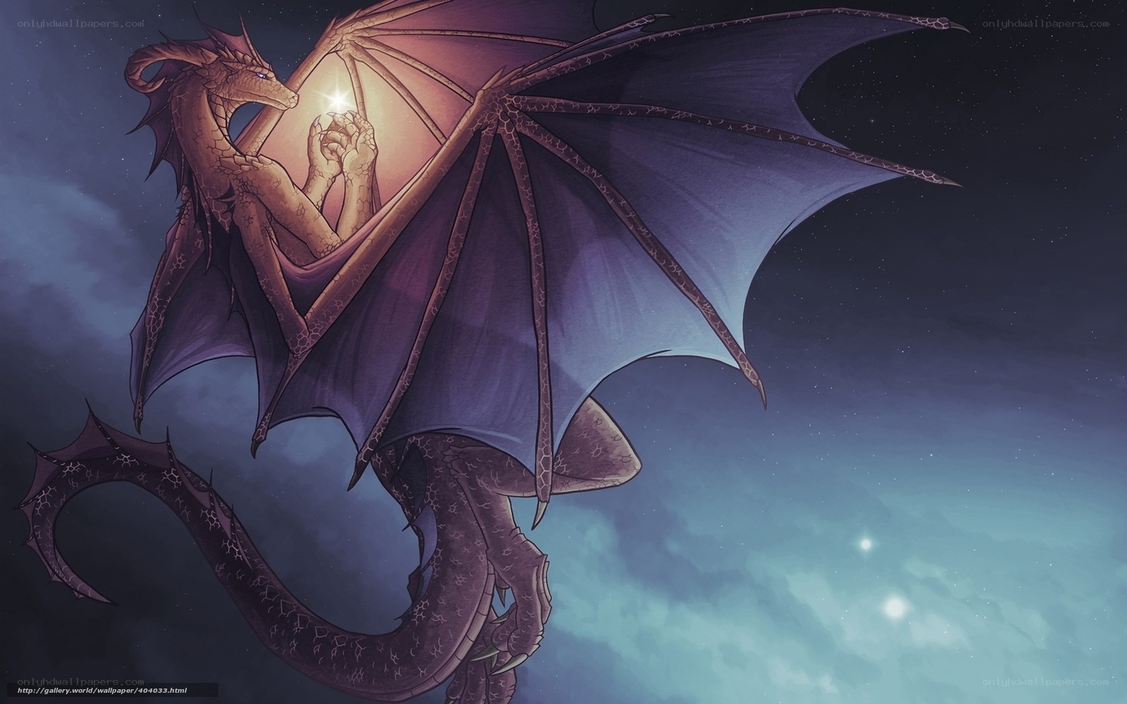 dragon holding a glowing orb