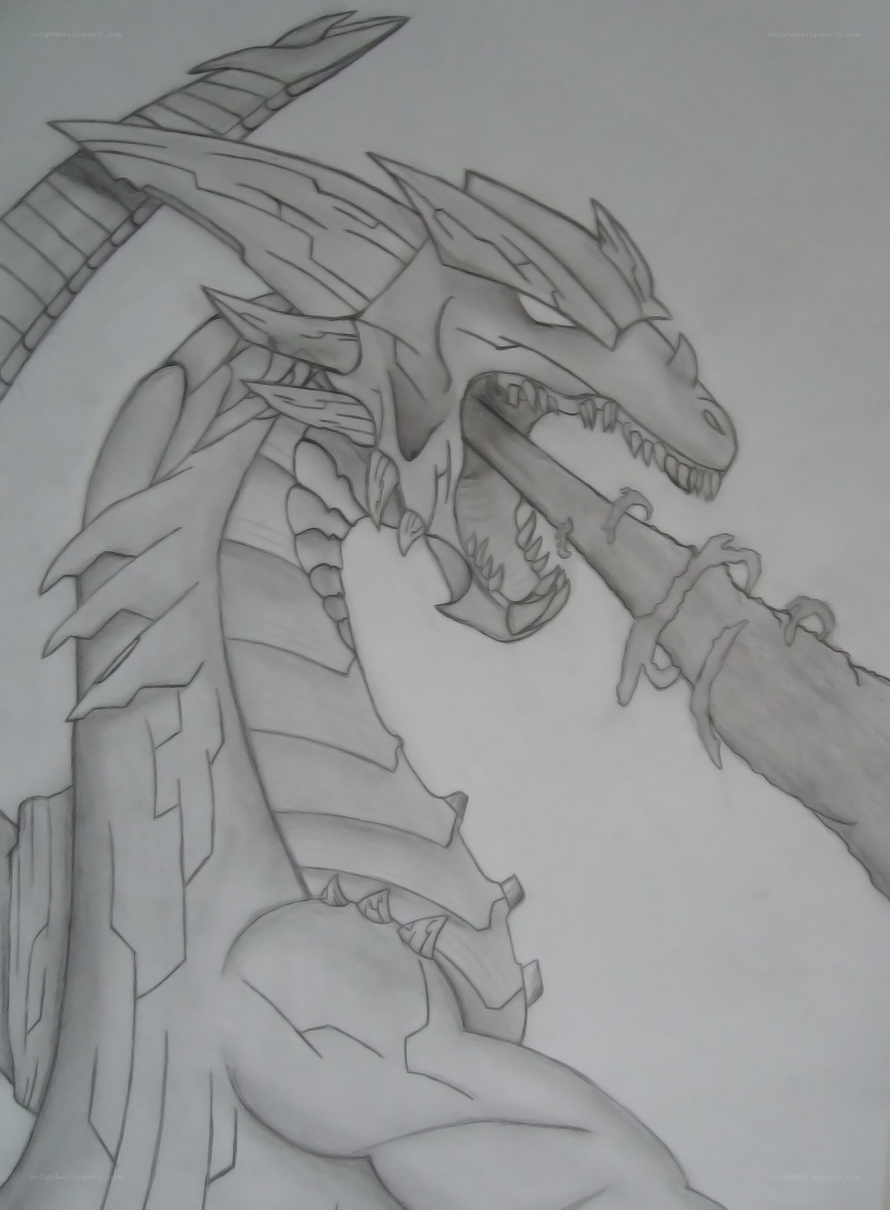 dragon holding a staff