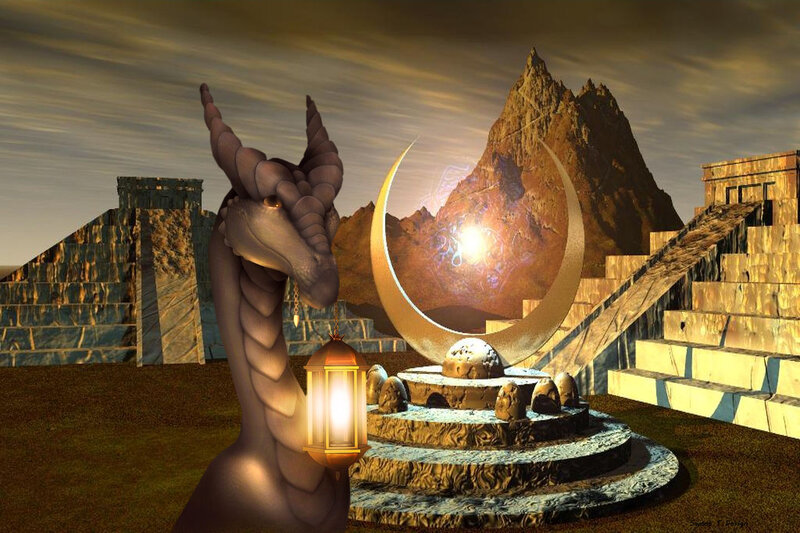 Dragon Holding Lantern