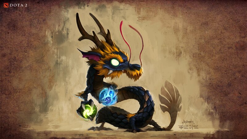 Dragon Holding Orbs
