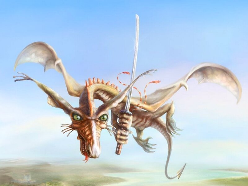 Dragon Holding Sword