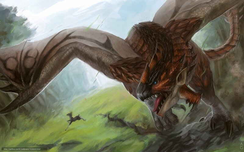 dragon hunting prey