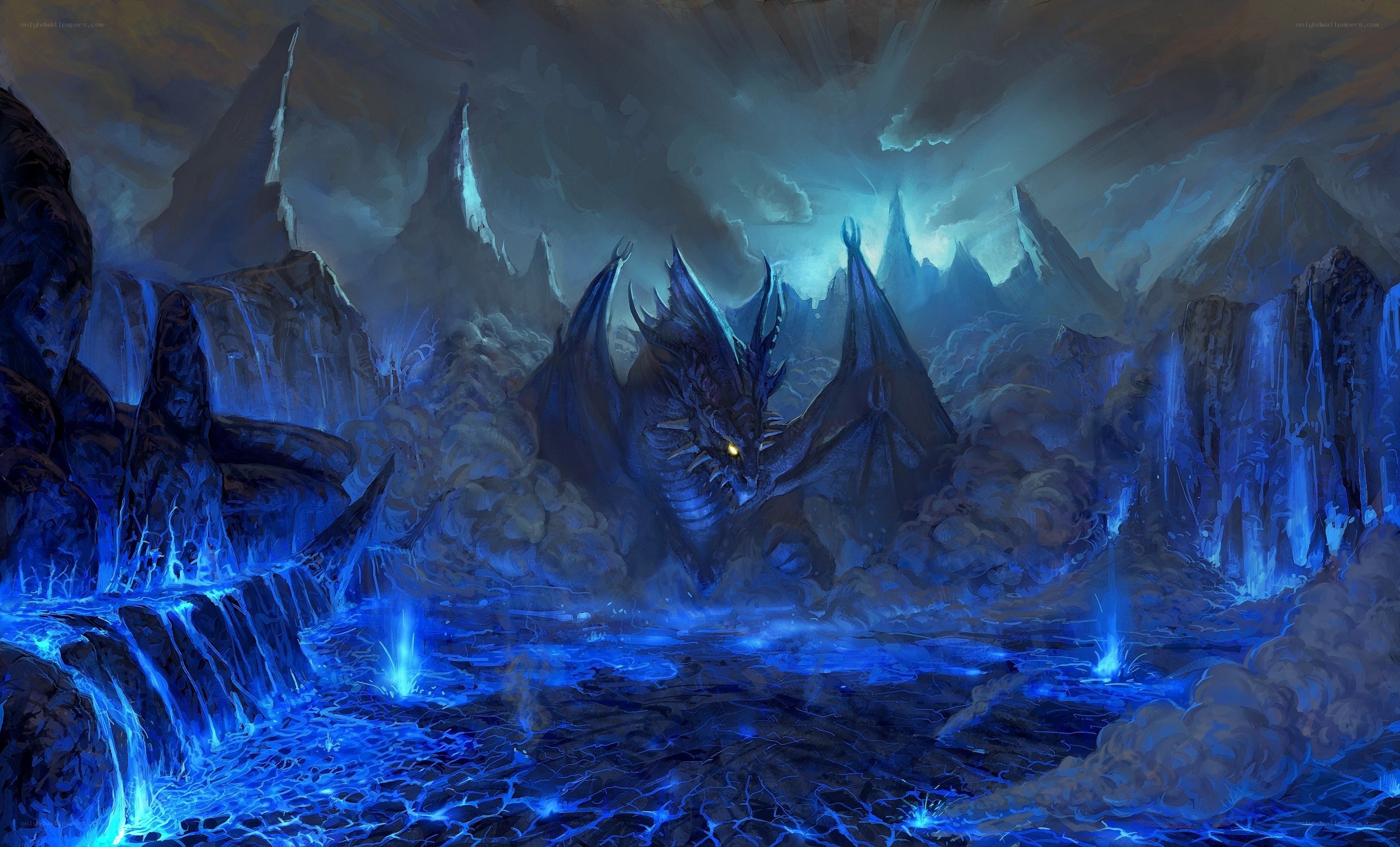 dragon in a blue cavern